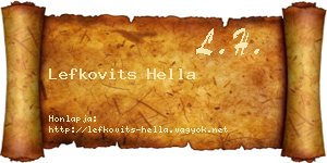 Lefkovits Hella névjegykártya